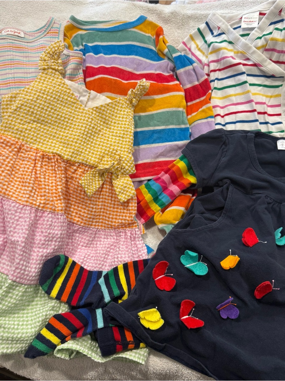 7 Pcs Set Bundle Rainbow Toddler 18-24m 2T Hanna Andersson Bonnie Baby Butterfly